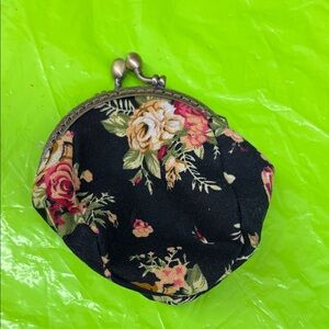 G/FORE Black and Floral Wristlet